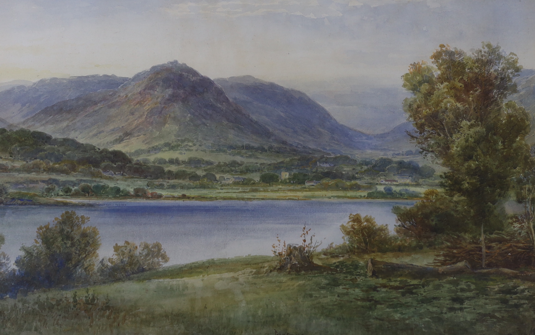 Ralph Morley (fl.1870-1900), pair of watercolours, 'Snowdon from Kappa Key' and 'Grasmere', signed, 27 x 45cm